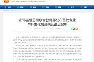 世界杯官网成功获批国家级专业与标准化教育融合试点